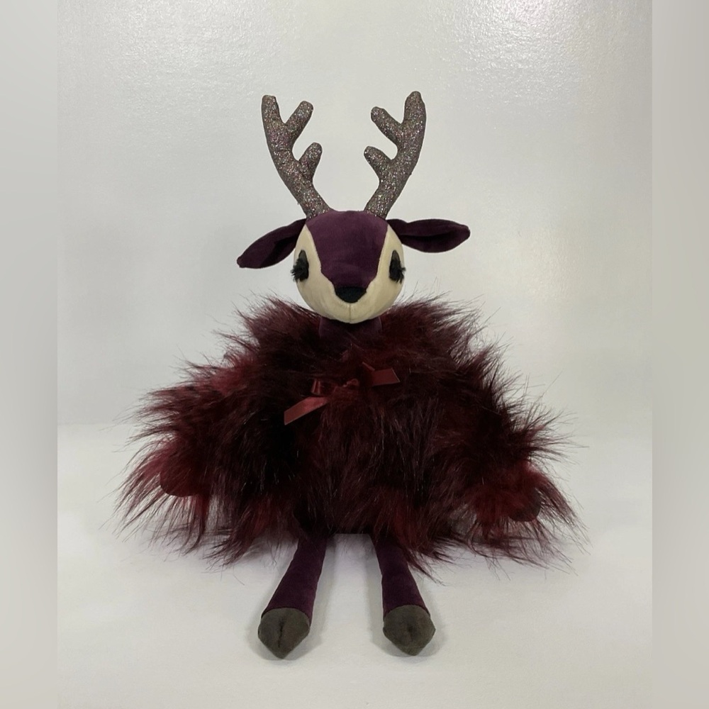 Jellycat Medium Viola  Reindeer Purple Burgundy Stuffed Animal With Tags RETIRED